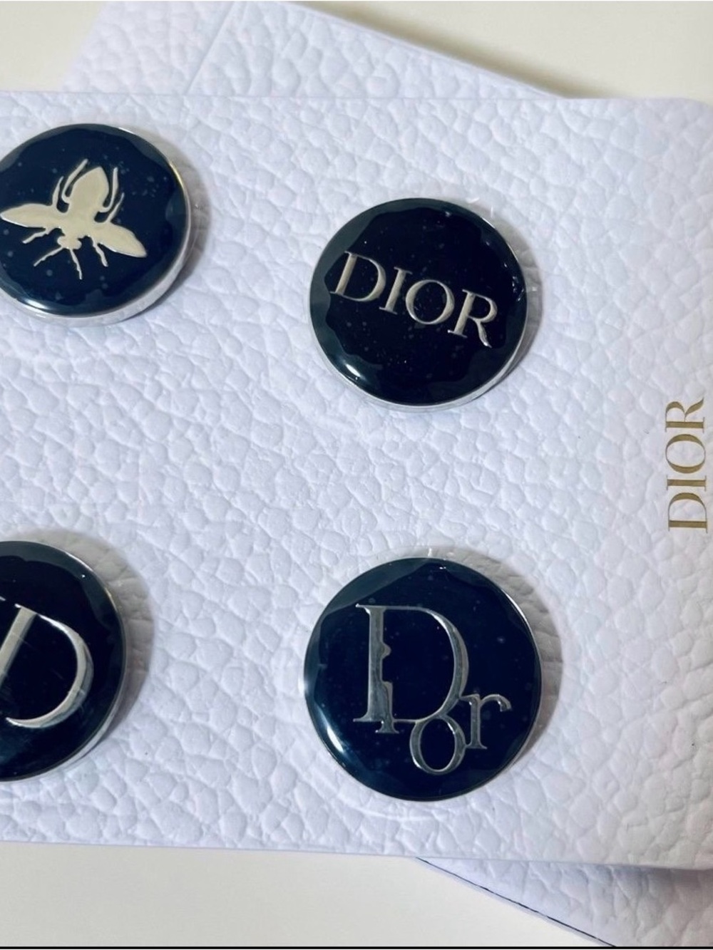 DIOR Christian Dior Novelty Limited Pin Badge Set of 4 Brooch Pins DIOR CD Bee - Picture 3 of 7